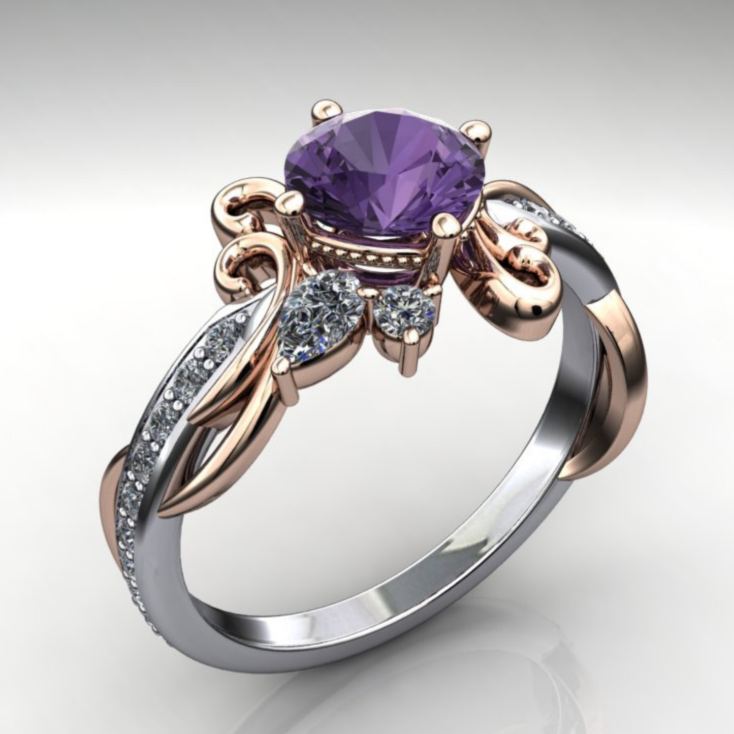 Purple Sapphire Whimsy Ring