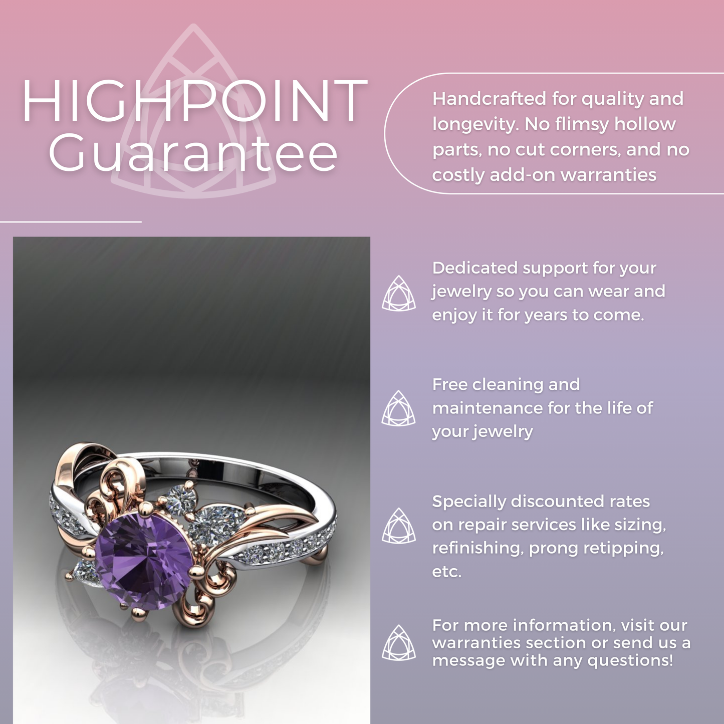 Purple Sapphire Whimsy Ring