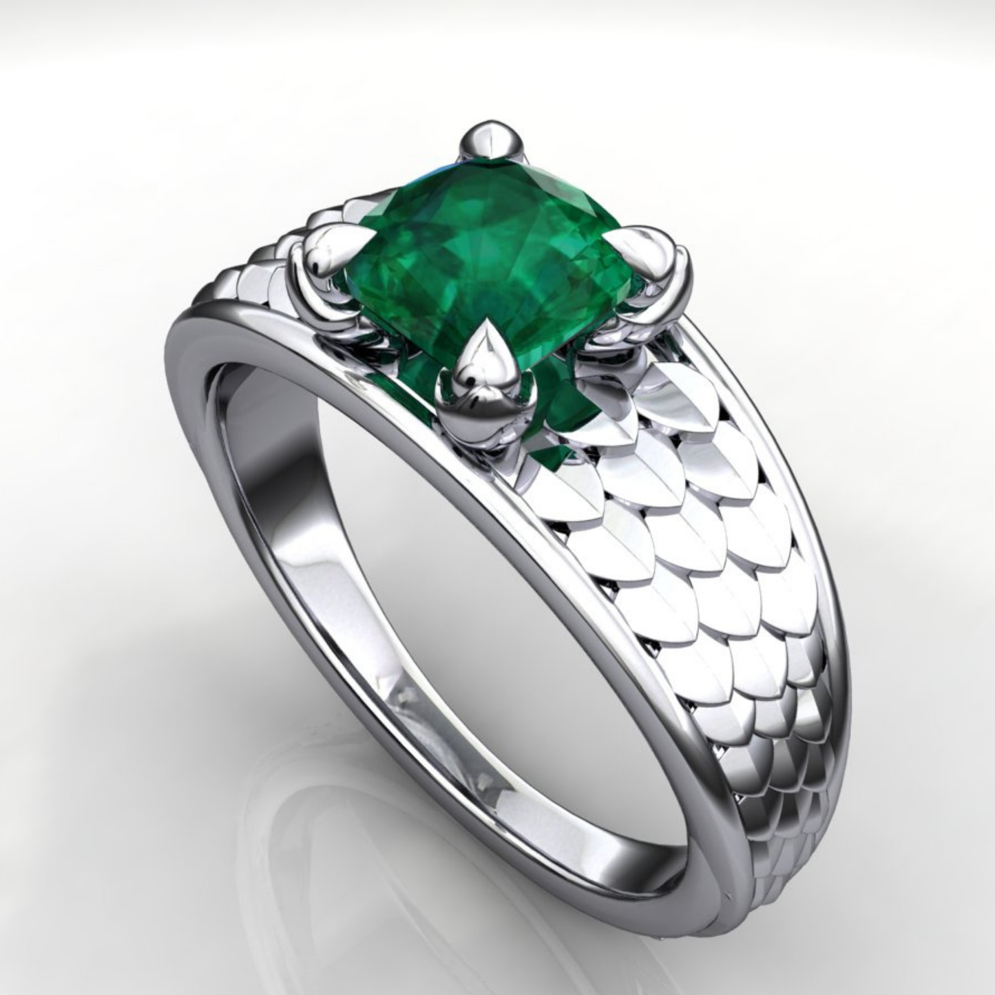 Ladies' Green Emerald Dragonrider Ring