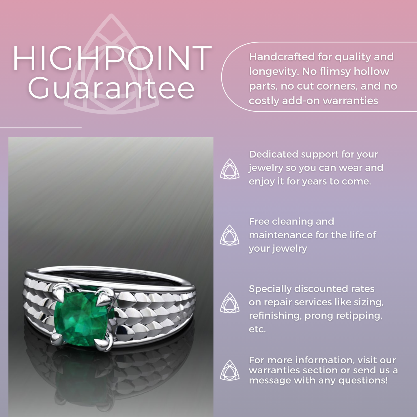 Ladies' Green Emerald Dragonrider Ring