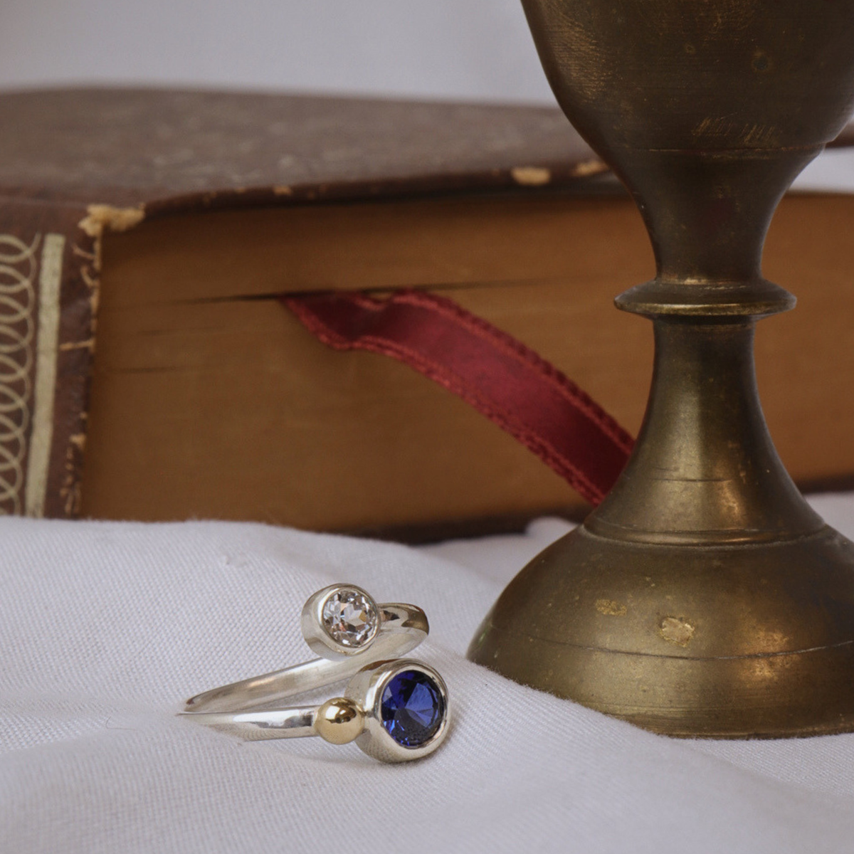 Blue Sapphire Two-Stone Ring
