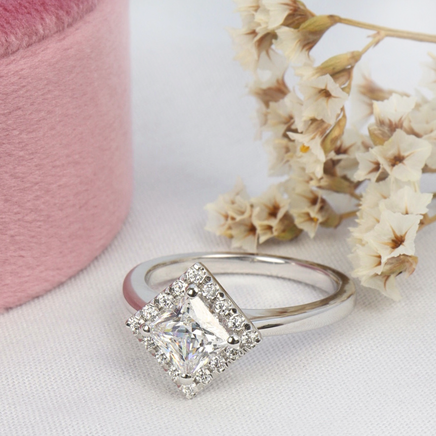Haven - Princess Halo Engagement Ring