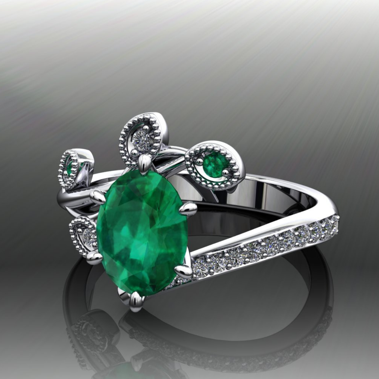 Green Emerald Enchanted Forest Ring