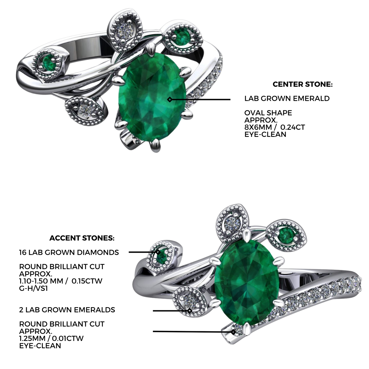 Green Emerald Enchanted Forest Ring