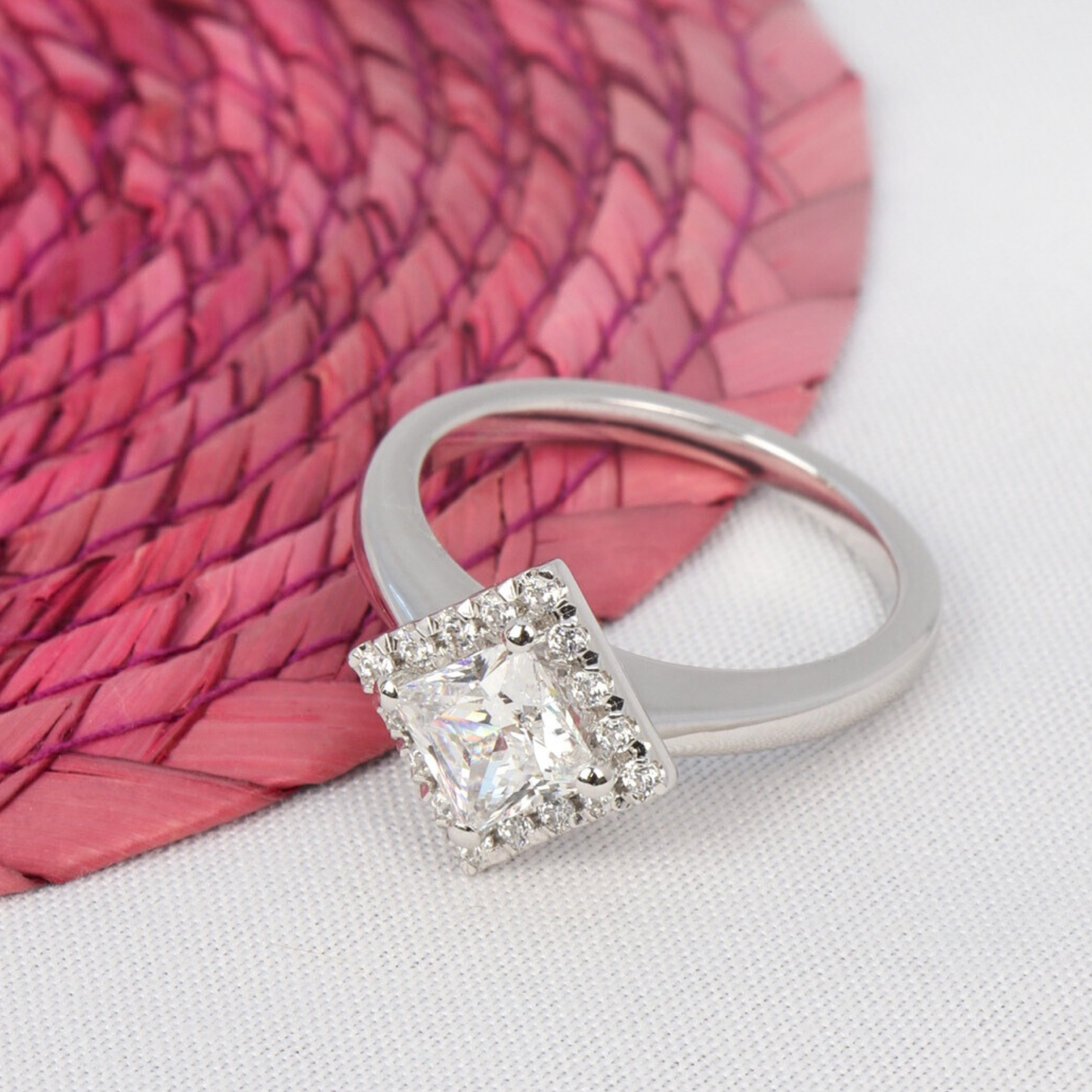 Haven - Princess Halo Engagement Ring