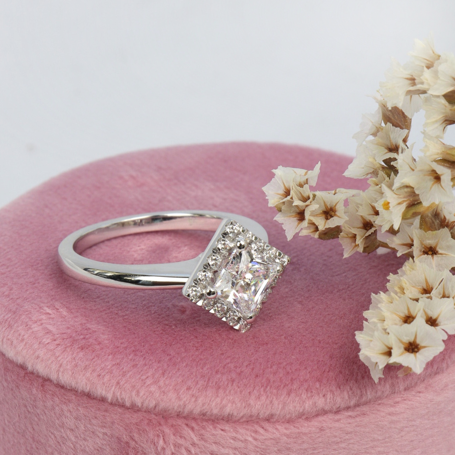 Haven - Princess Halo Engagement Ring