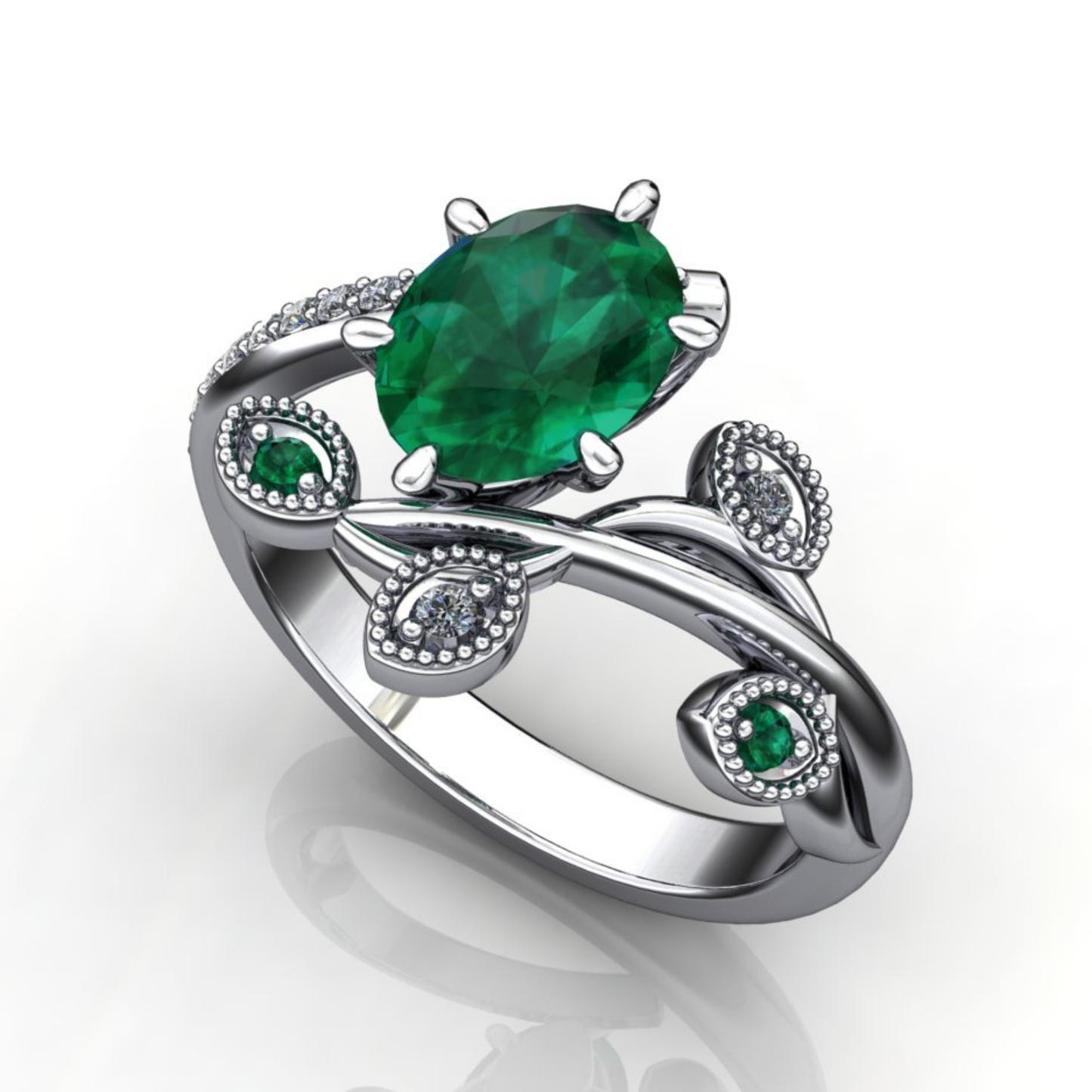 Green Emerald Enchanted Forest Ring