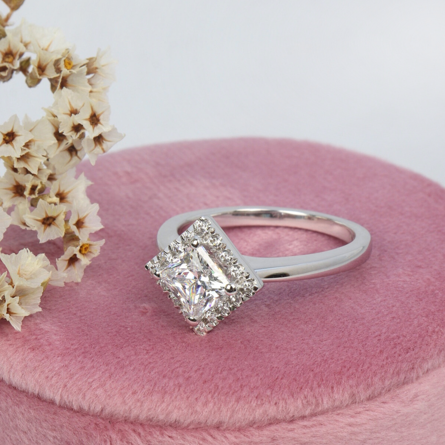 Haven - Princess Halo Engagement Ring