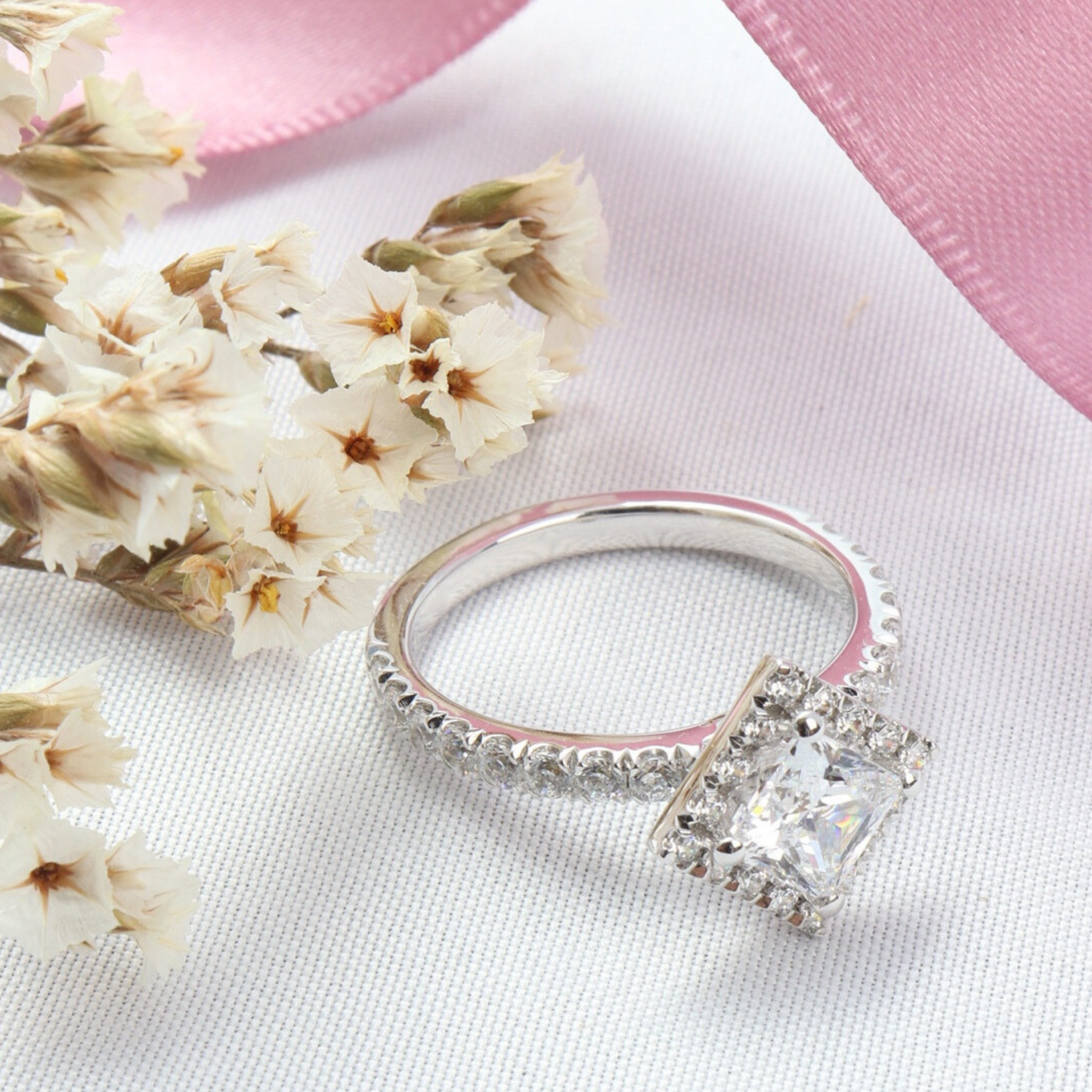 Starlight - Diamond Halo Engagement Ring