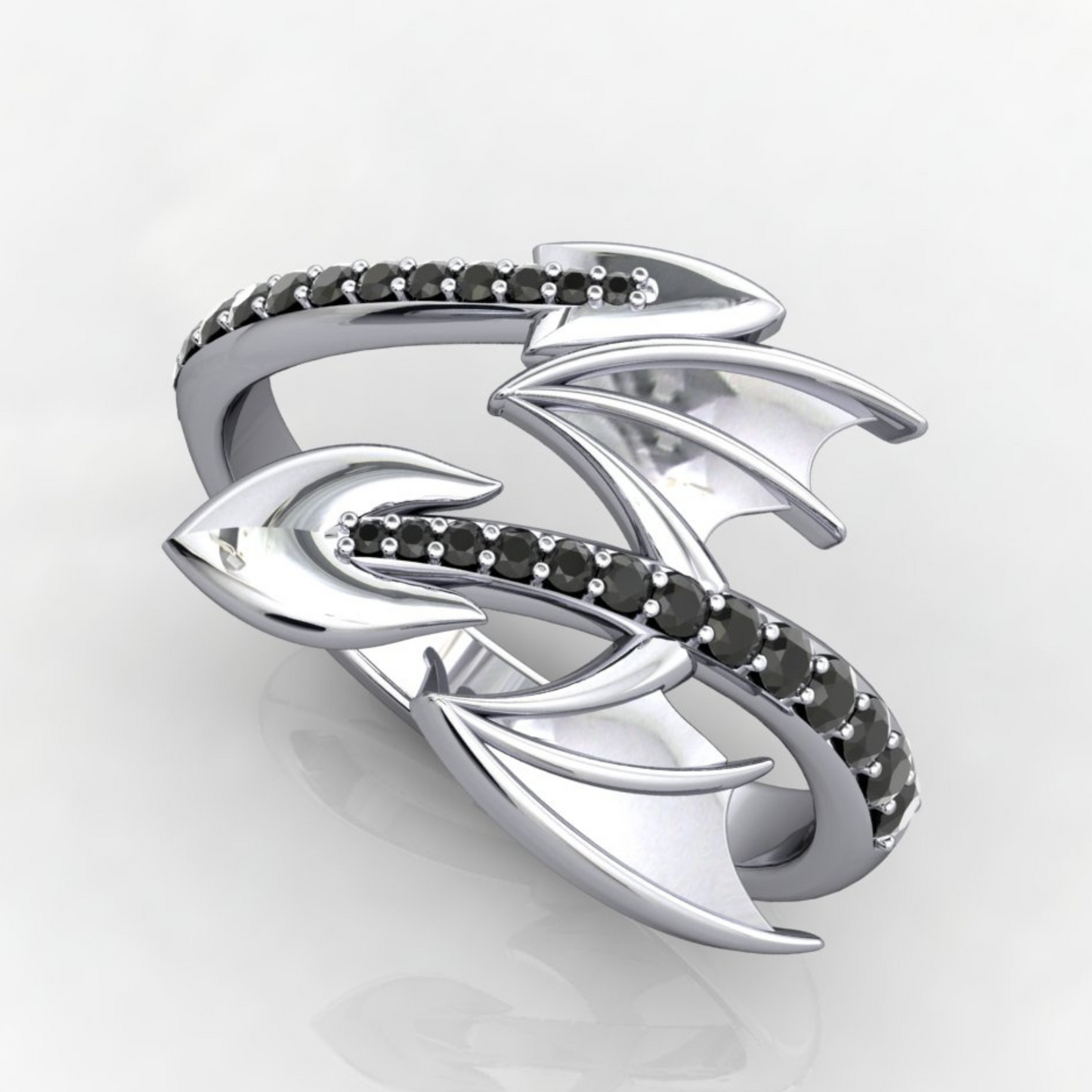 Black Diamond Dragon Ring