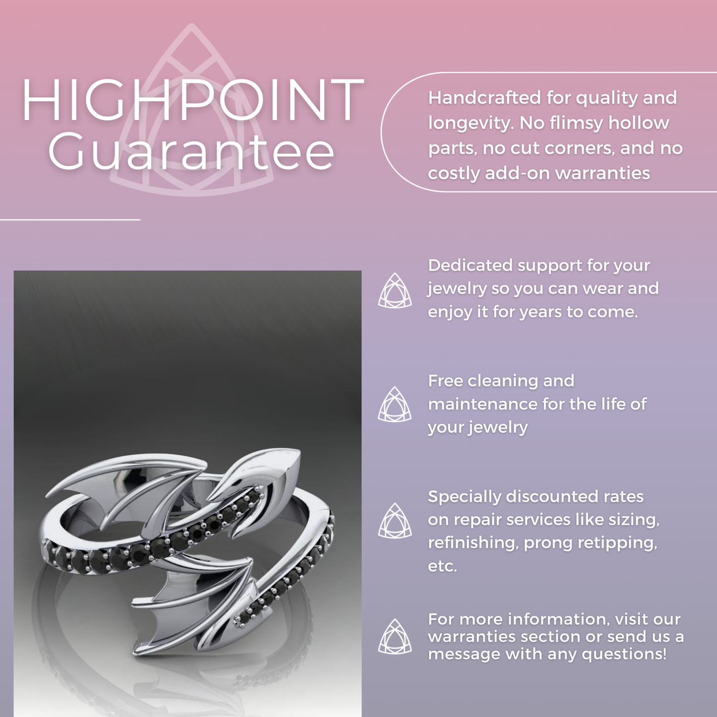 Black Diamond Dragon Ring