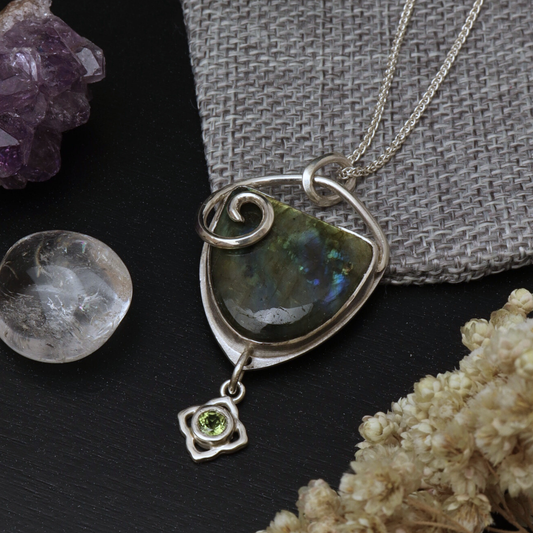Forest Magic: Silver and Labradorite Pendant