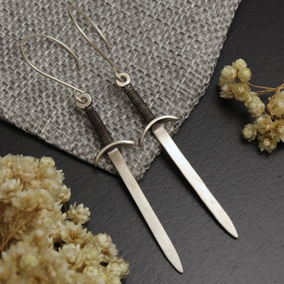 Silver longsword Earrings