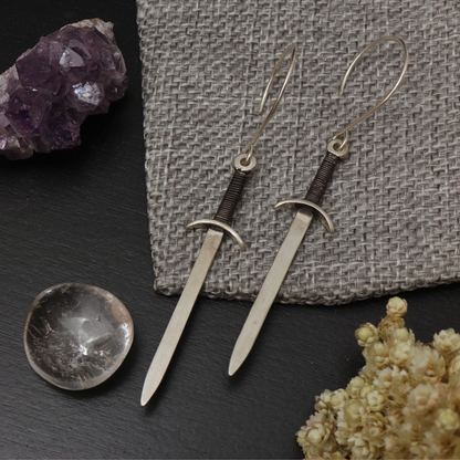 Silver longsword Earrings