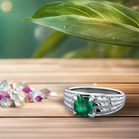 Ladies' Green Emerald Dragonrider Ring