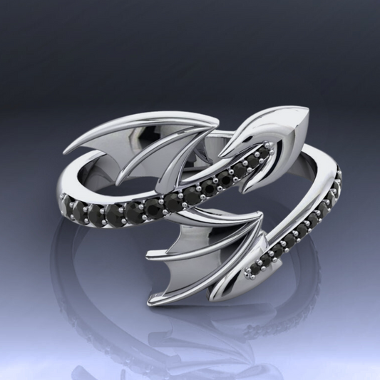 Black Diamond Dragon Ring