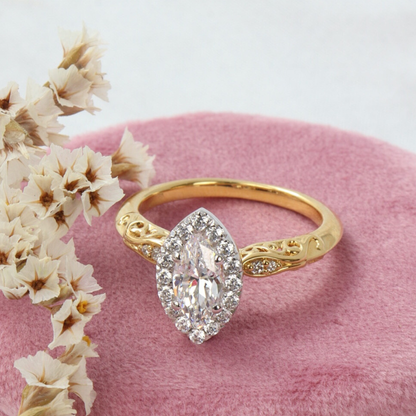 Cherish - Filigree Halo Engagement Ring