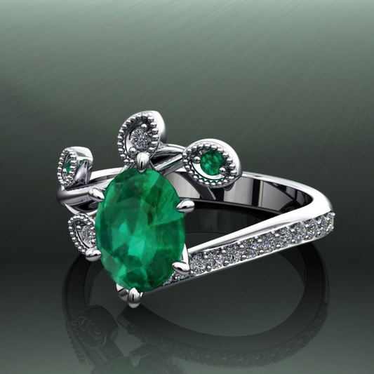 Green Emerald Enchanted Forest Ring