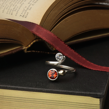 Orange Sapphire Two-Stone Ring