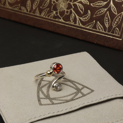 Orange Sapphire Two-Stone Ring