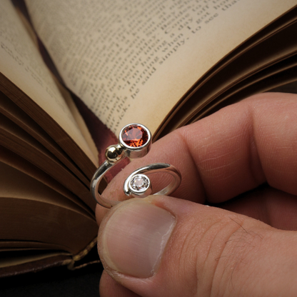 Orange Sapphire Two-Stone Ring