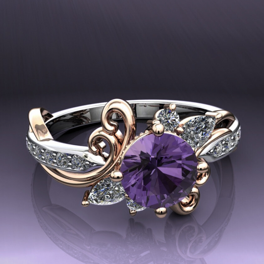 Purple Sapphire Whimsy Ring