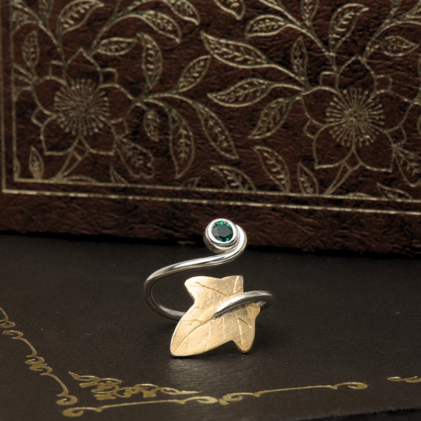 Emerald and Ivy Leaf Ring