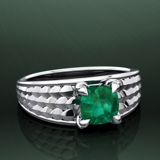 Ladies' Green Emerald Dragonrider Ring