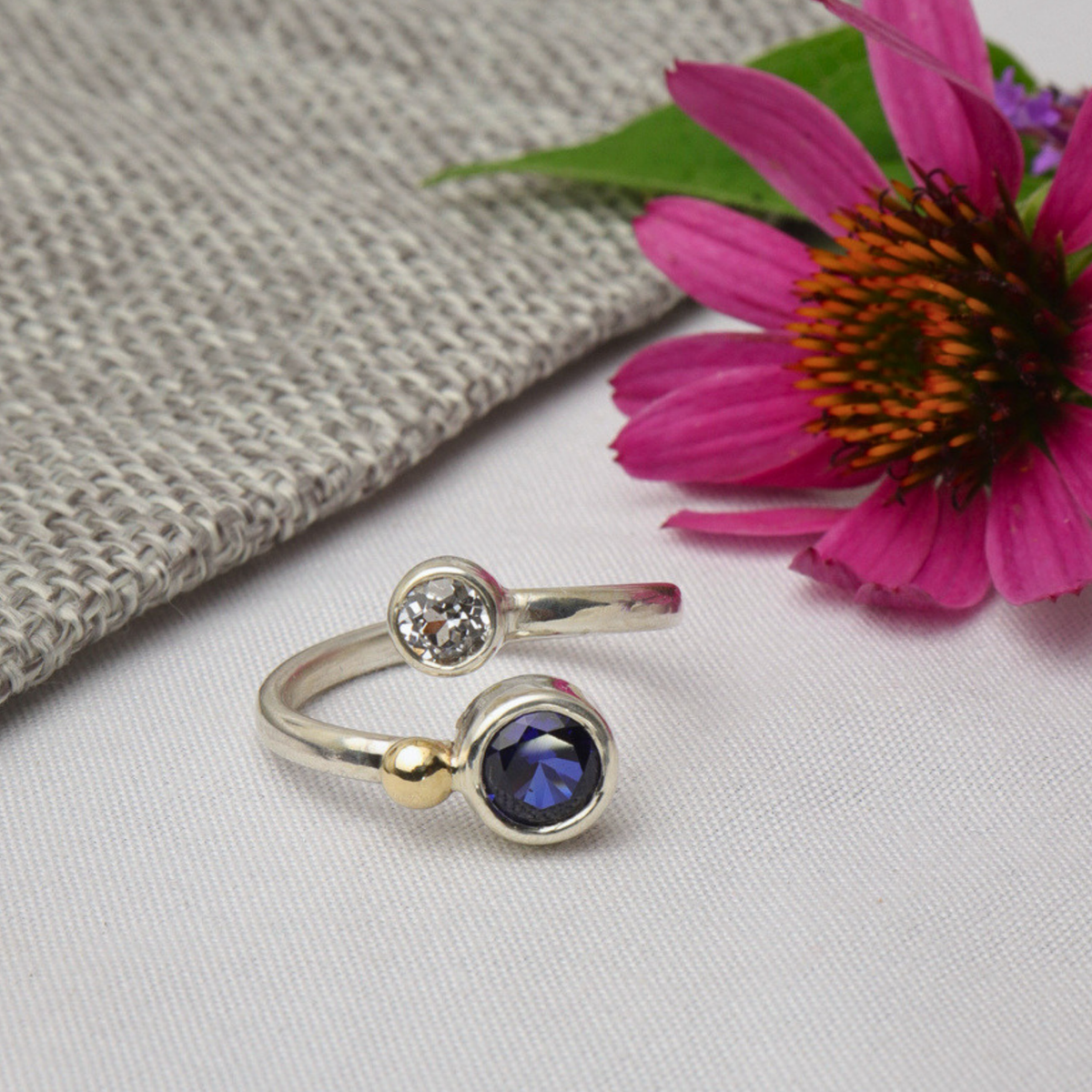 Blue Sapphire Two-Stone Ring