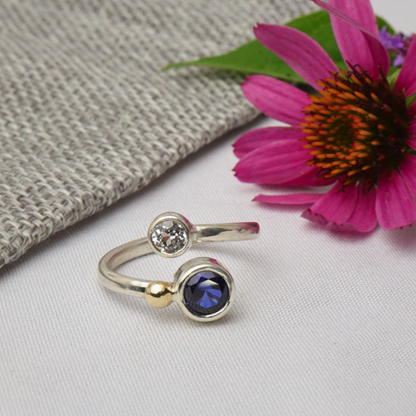 Blue Sapphire Two-Stone Ring