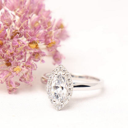 Serenity -  Marquise Halo Engagement Ring