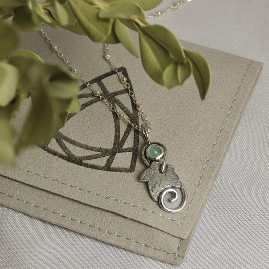 Ivy Leaf and Aventurine Pendant