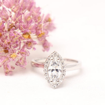 Serenity -  Marquise Halo Engagement Ring