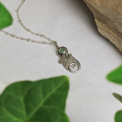 Ivy Leaf and Aventurine Pendant