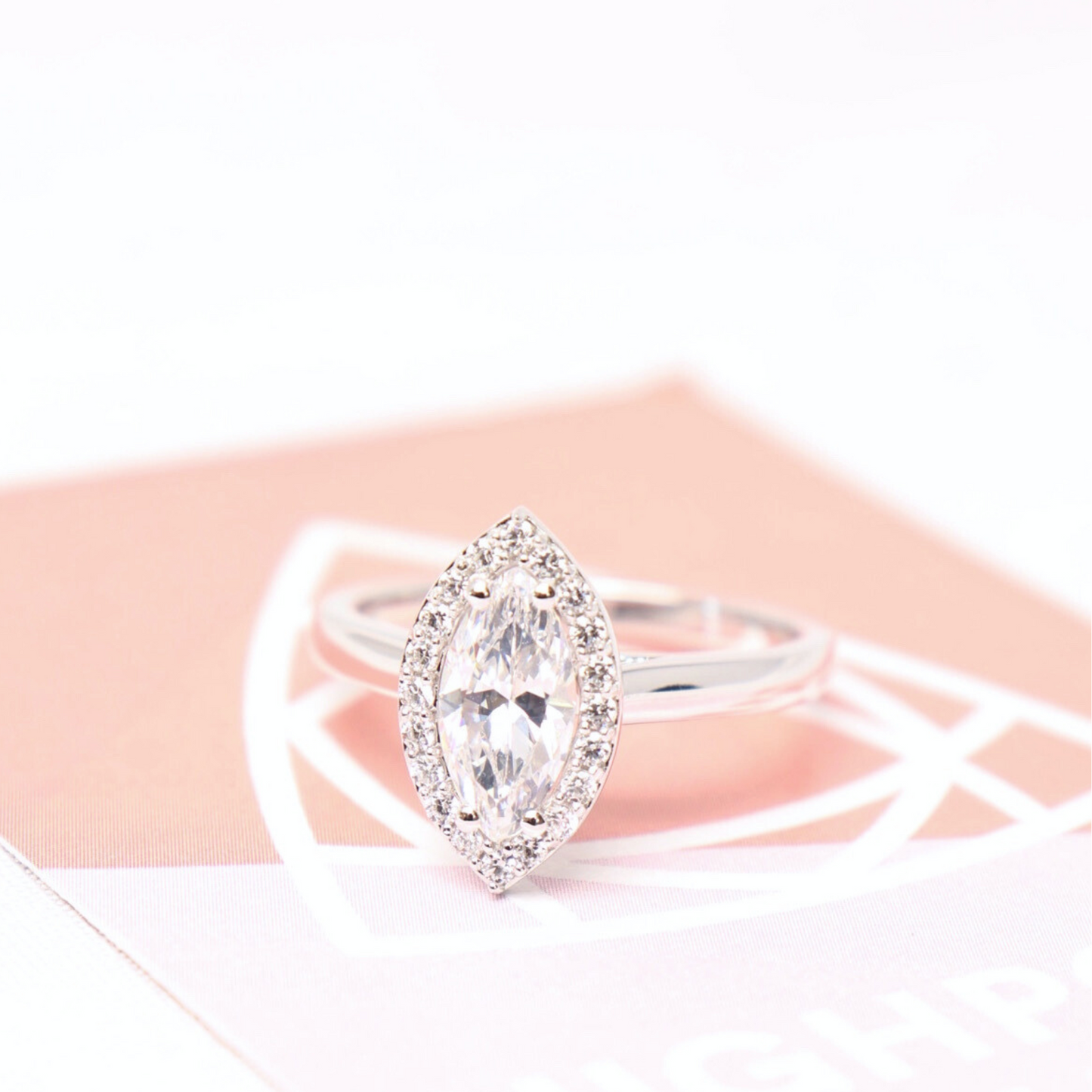 Serenity -  Marquise Halo Engagement Ring