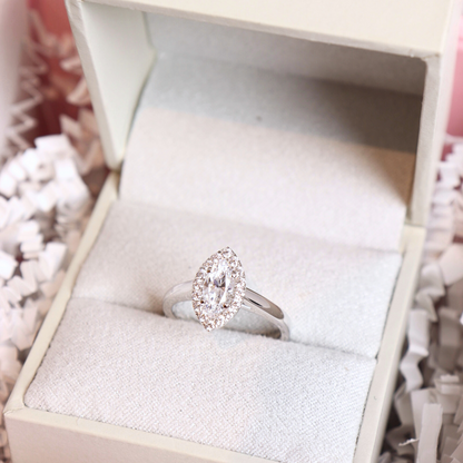 Serenity -  Marquise Halo Engagement Ring