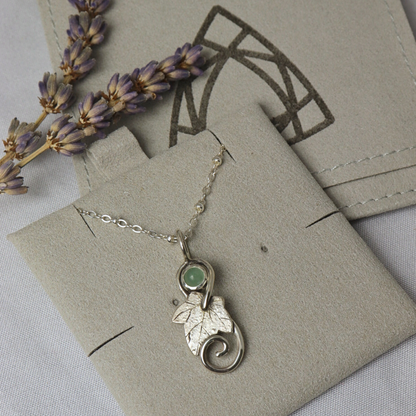Ivy Leaf and Aventurine Pendant