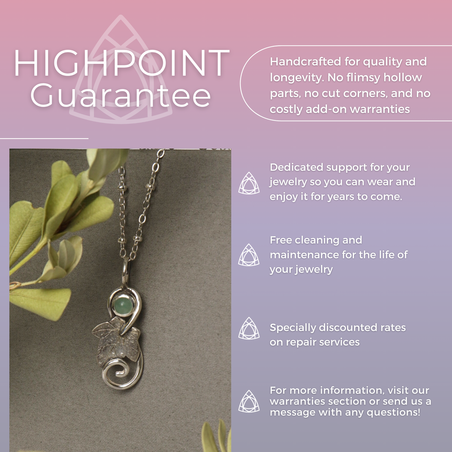 Ivy Leaf and Aventurine Pendant