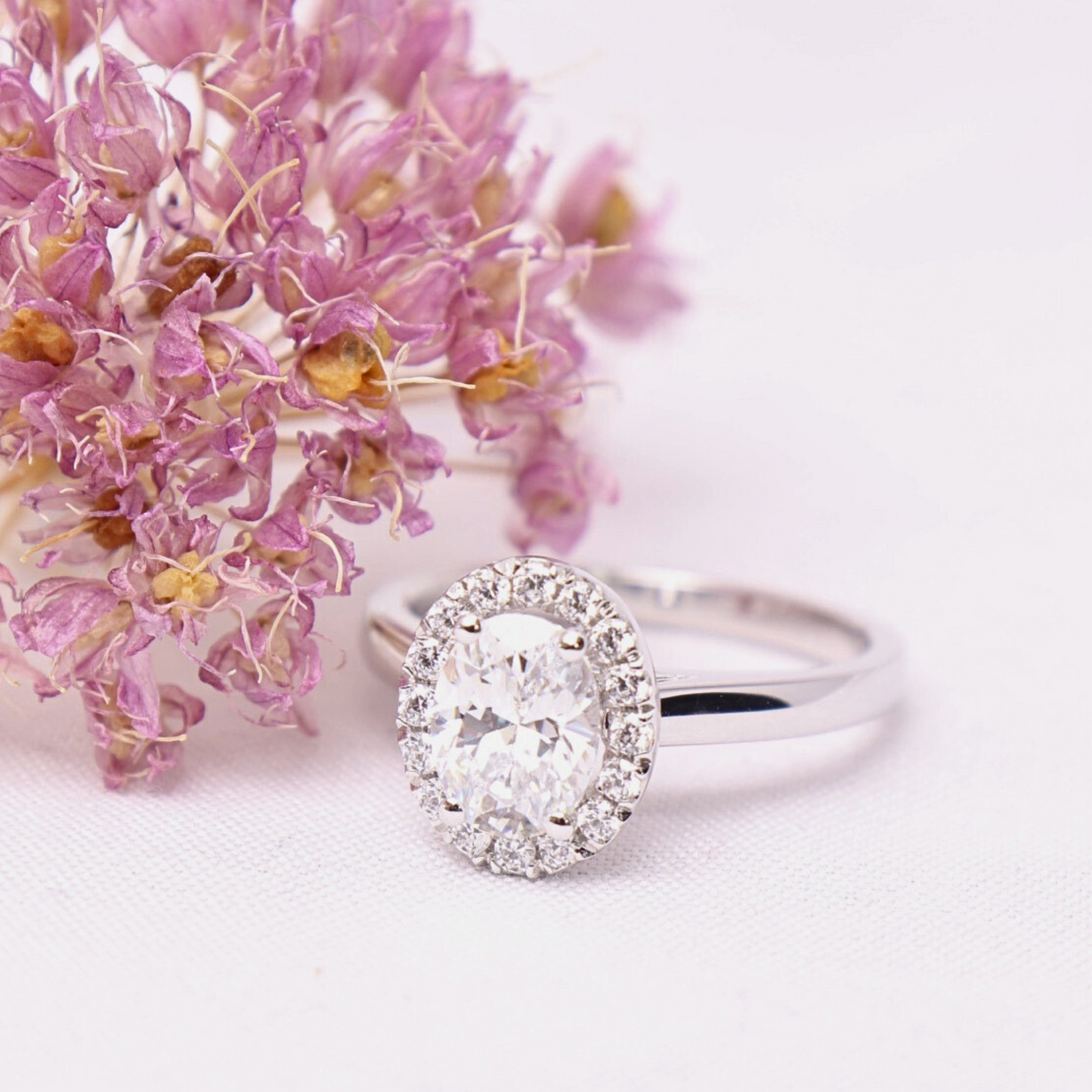 Bliss - Oval Halo Engagement Ring