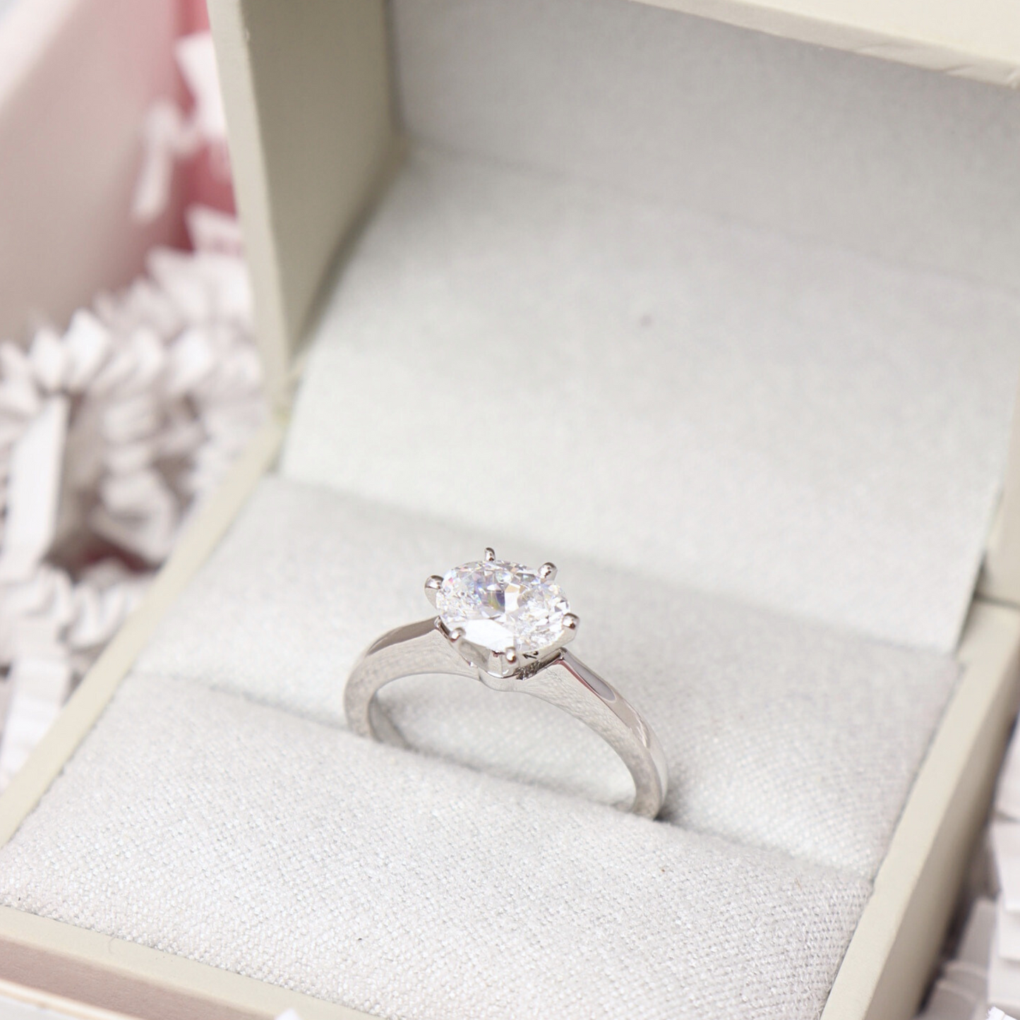 Dawn - Sideways Oval Solitaire Engagement Ring